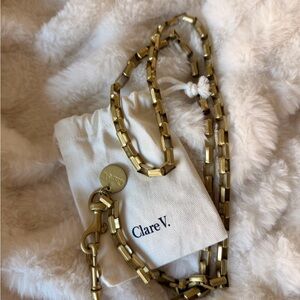 Clare V Gold Crossbody Chain Accessory